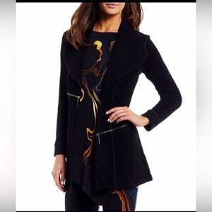 Eva Varro Barcelona Pebble Textured Knit Open Lapel Open-Front Jacket size S